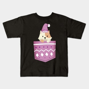 Cute cat in a pocket Kids T-Shirt